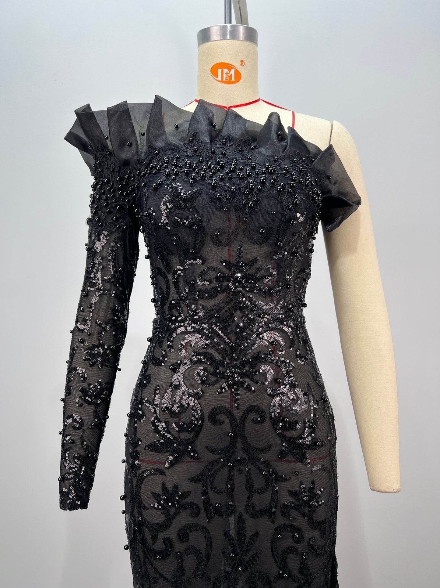 Crimson Mirage maxi pearl dress - REBECATHELABEL