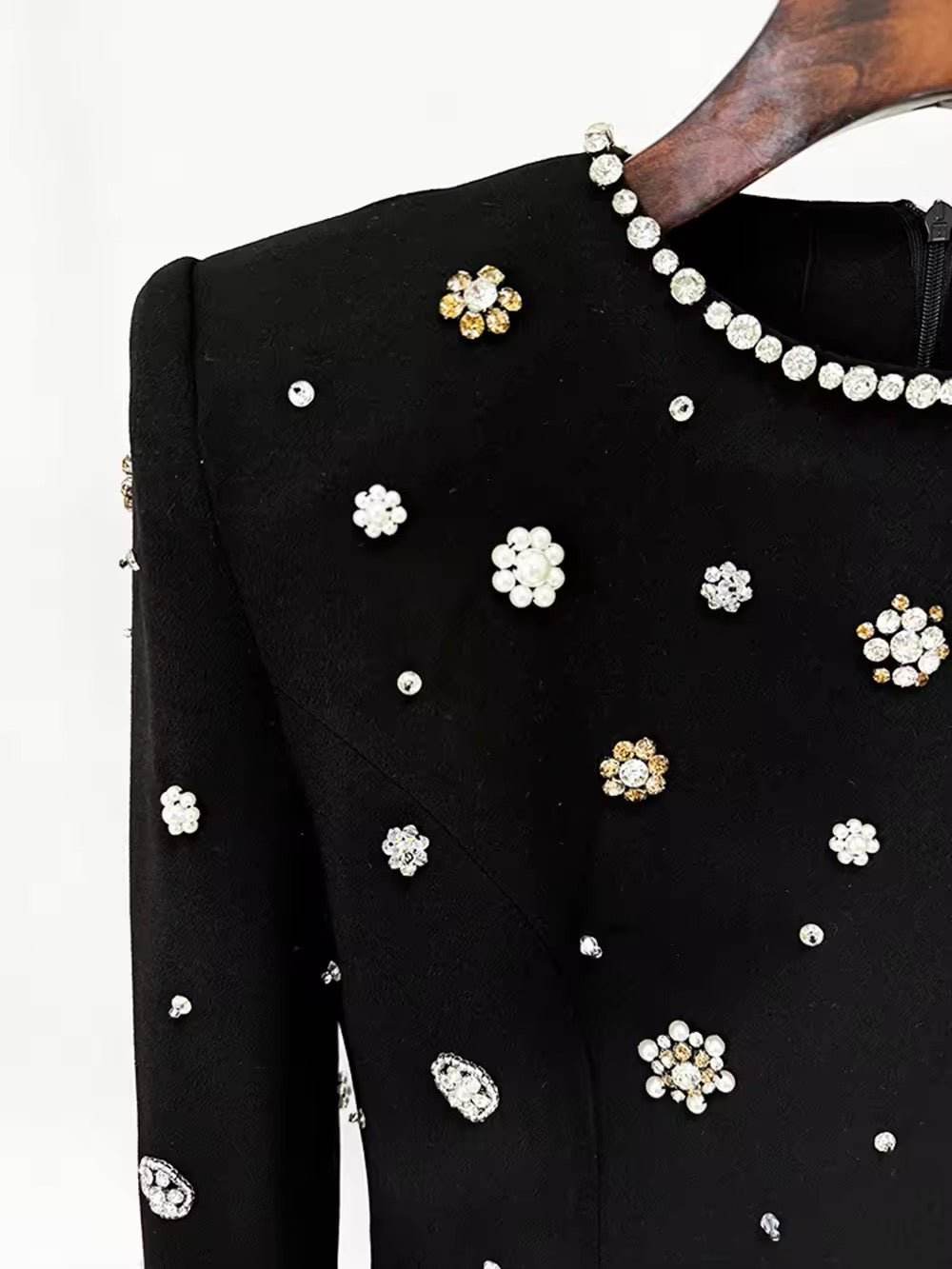 Diamond Bead Slim Formal Maxi Dress - REBECATHELABEL