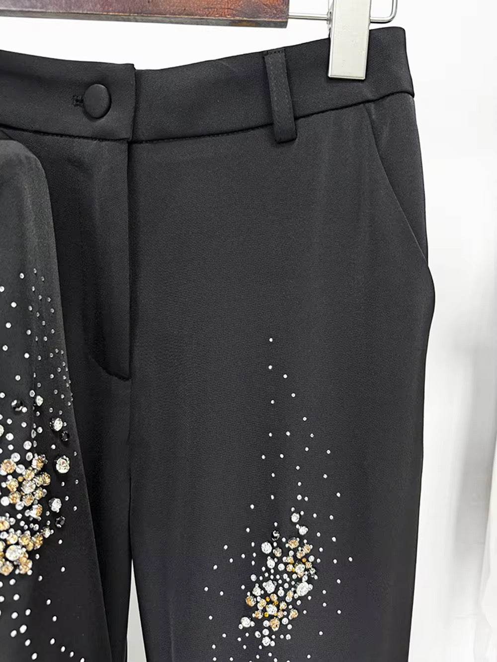 Diamonds Elegant Blazer Suit and Wide Leg Pants Two 2 Piece Sets - REBECATHELABEL