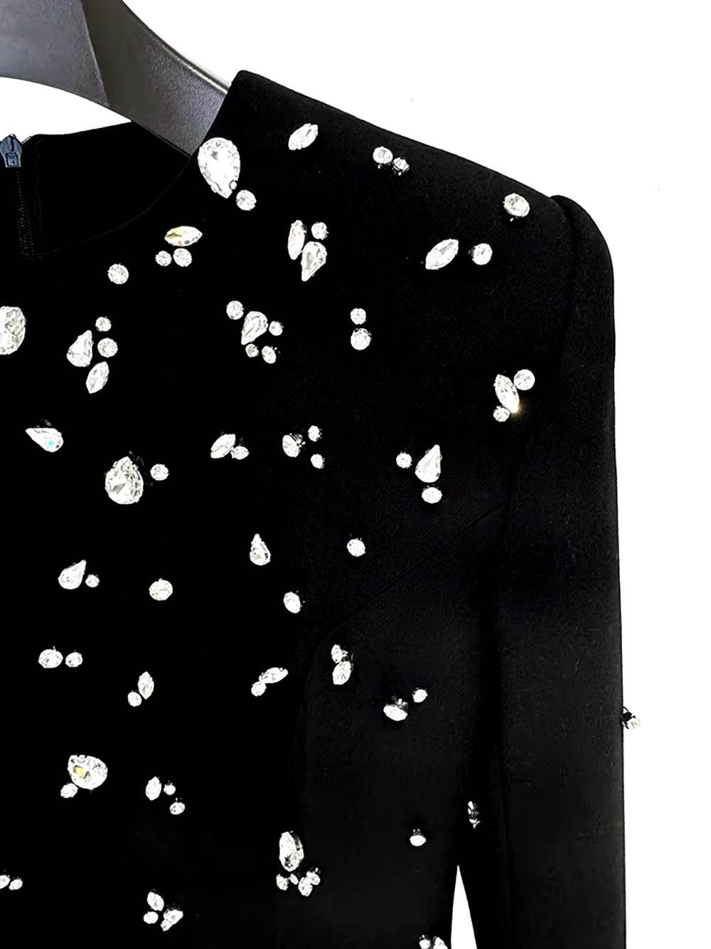 Heavy Industry Diamond Bead Slim Elegant Long Dress - REBECATHELABEL