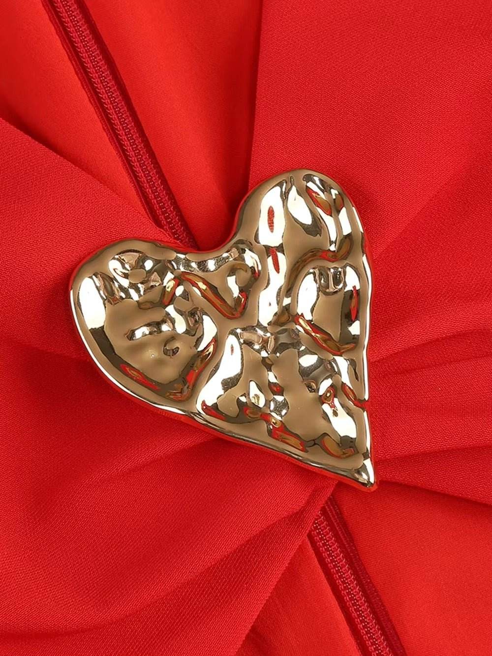 Hollow Out Metal Heart Maxi Dress - REBECATHELABEL