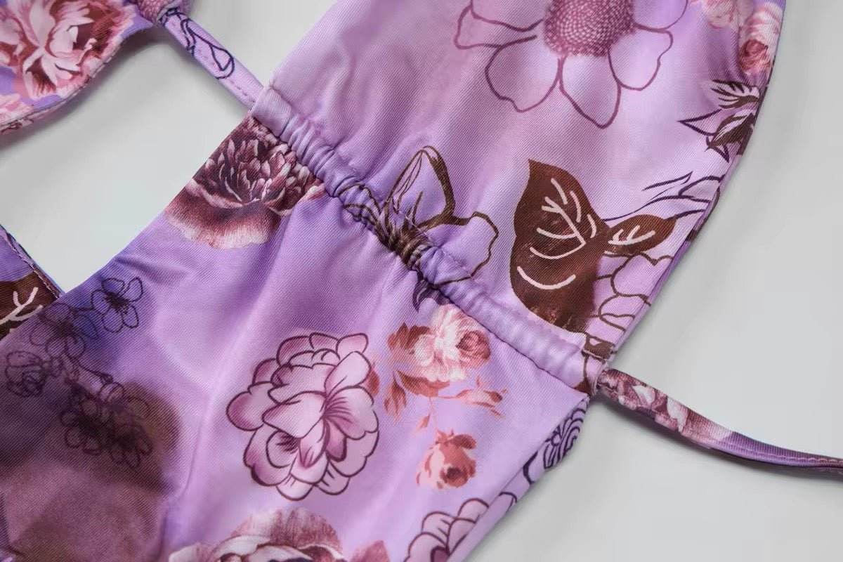 Lace-Up Ruffles Mini Vacation Dress - REBECATHELABEL