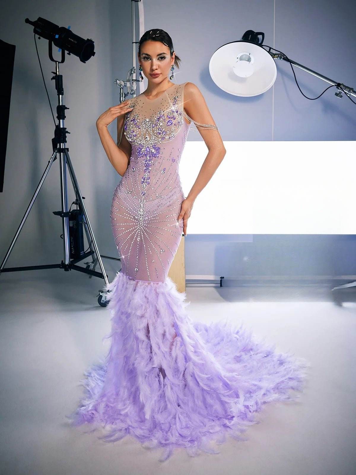 Lana feather dress - REBECATHELABEL