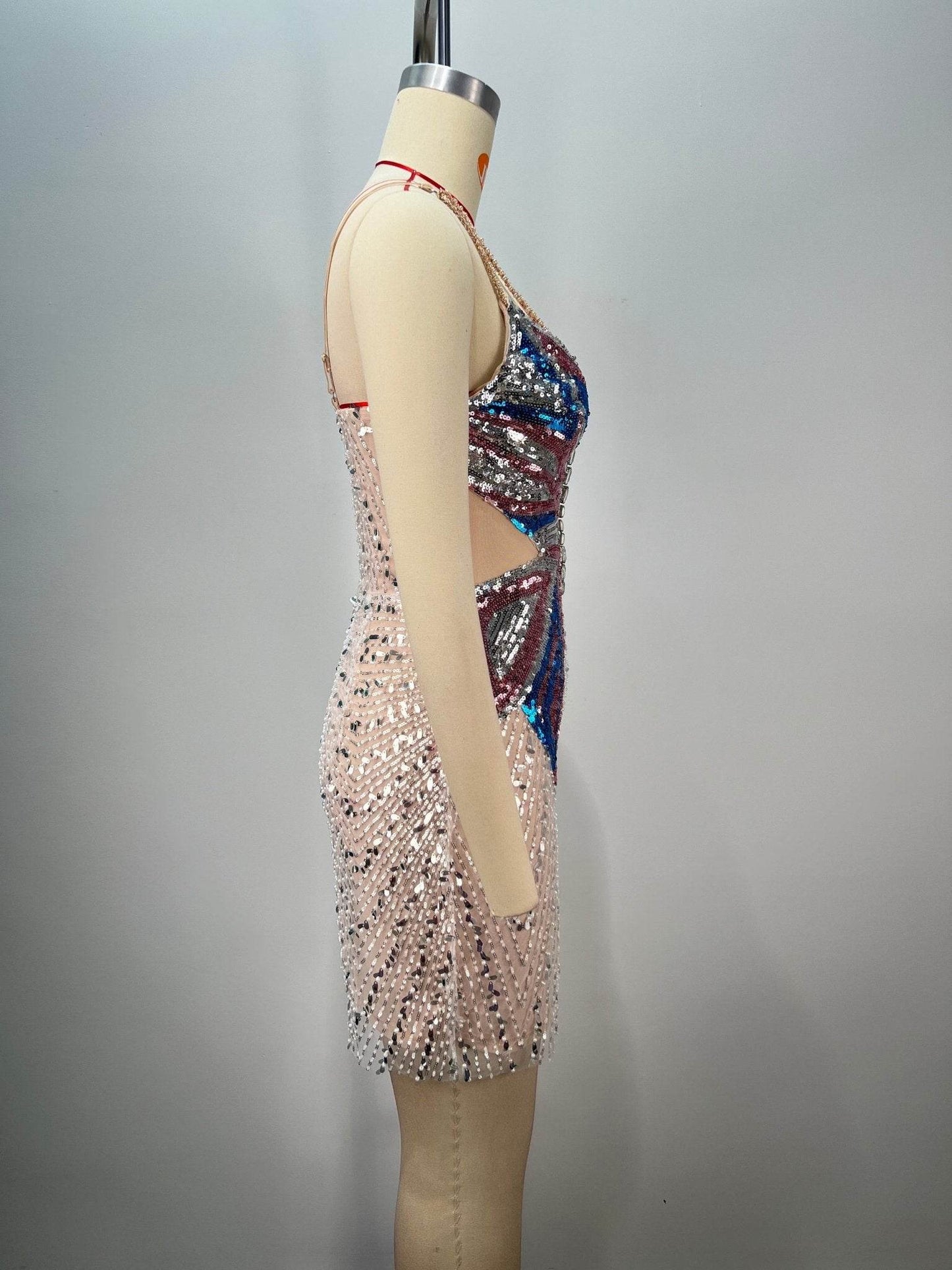 Mia sequin diamond mini dress - REBECATHELABEL