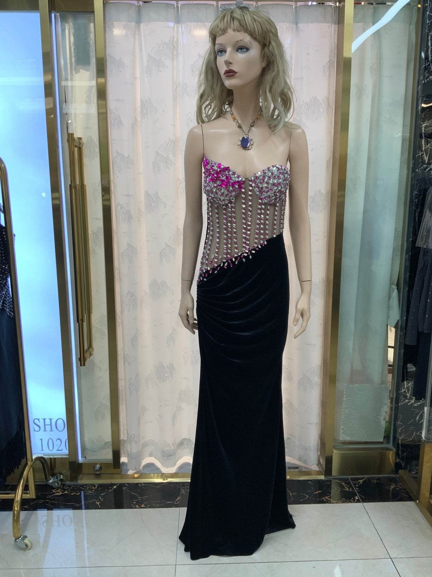 Nia velvet diamond dress - REBECATHELABEL