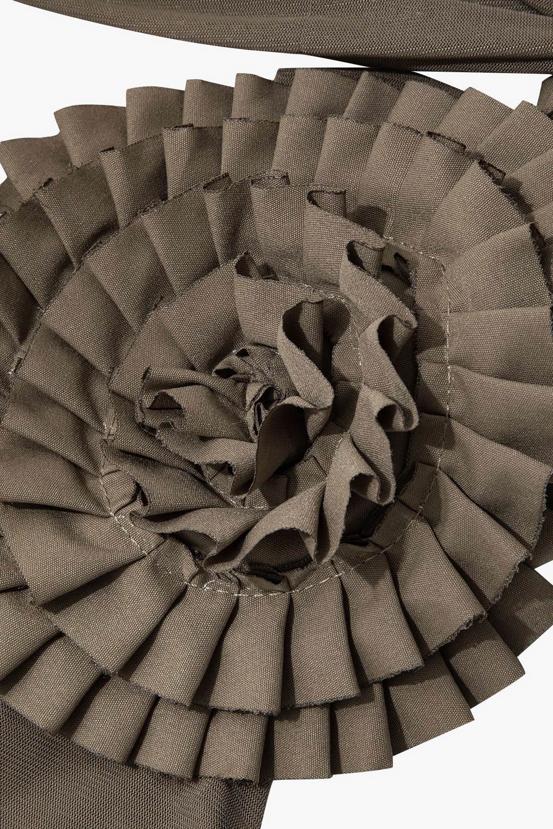 Pleated Mesh Halter Tank Top - REBECATHELABEL