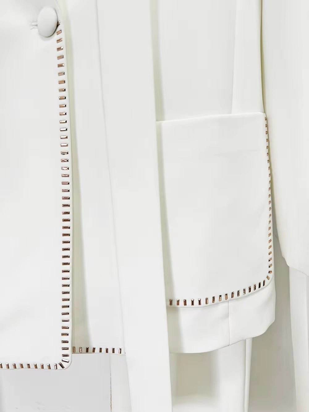 Rivet Suit Pants Set Women'S Scarf Single Button Blazer+Pants Two-Piece set - REBECATHELABEL