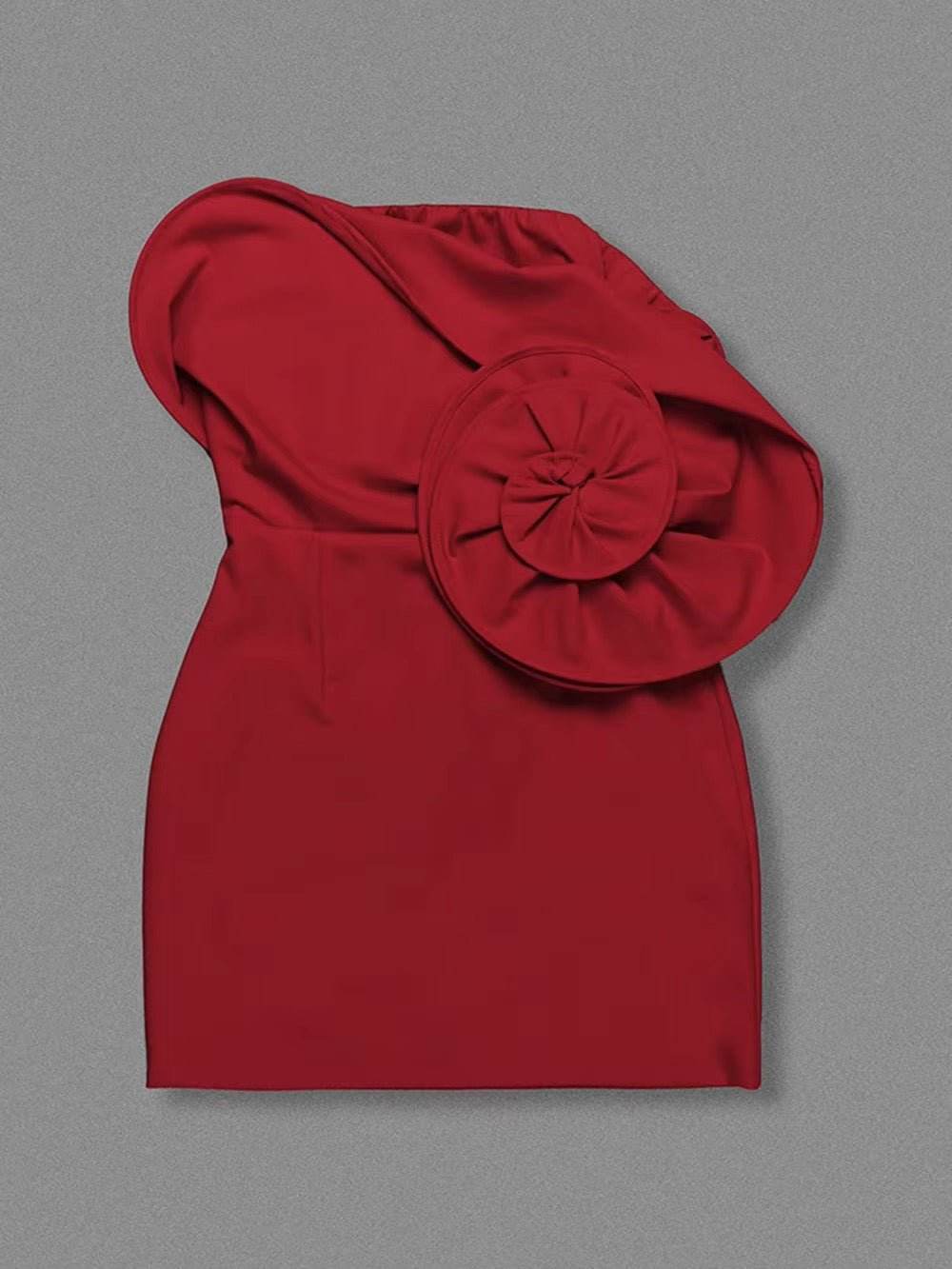 Sexy Strapless 3D Flower Fishbone Mini Dress - REBECATHELABEL