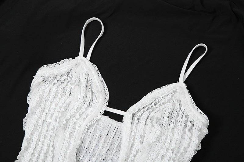 Slit Slim Fit Strappy Low Cut Slim Fit Dress - REBECATHELABEL