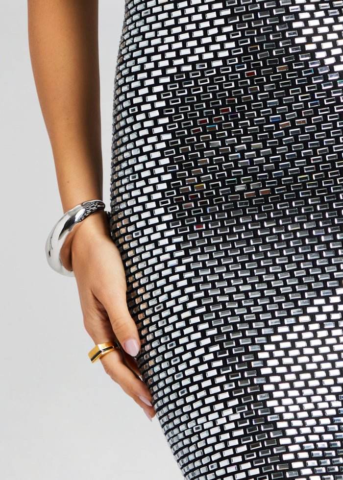 Sparkling Diamond Tight Maxi Dress - REBECATHELABEL