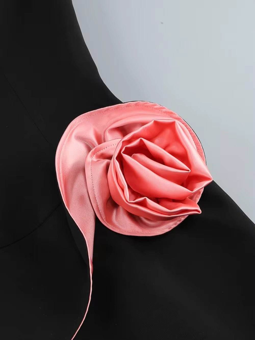 Strapless Backless Splicing 3D Flowers Mini Dress - REBECATHELABEL