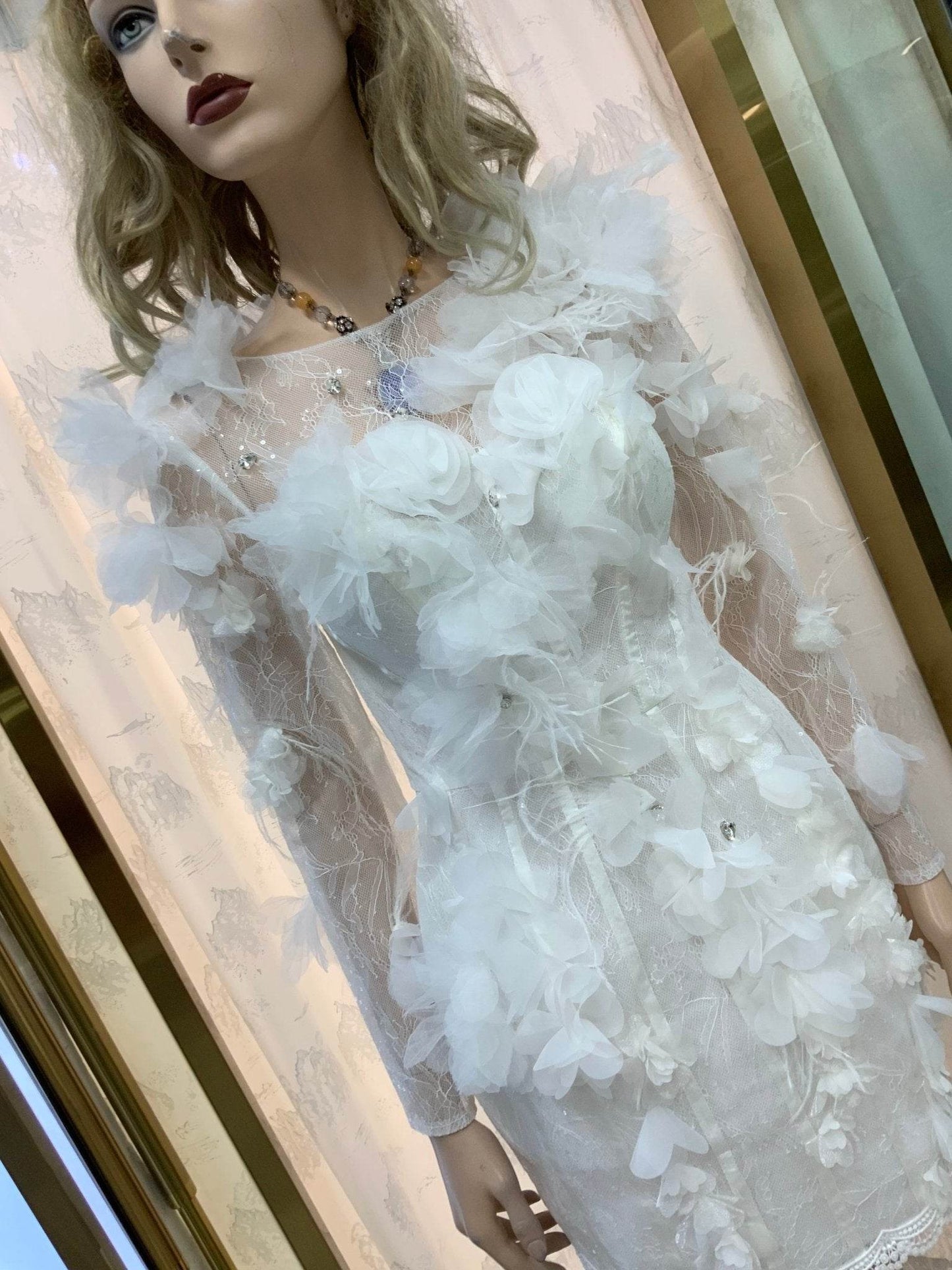 Yandy white long sleeve dress - REBECATHELABEL