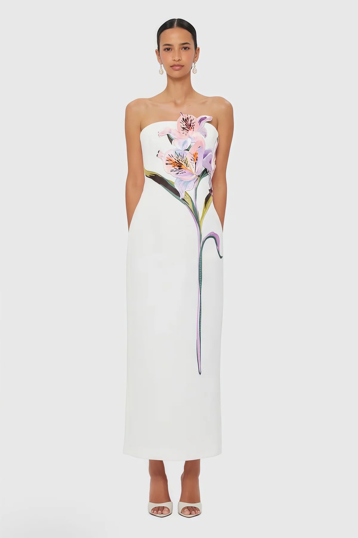 White Floral Embroidered Maxi Dress