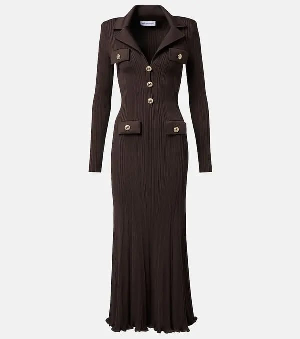 long knitted stretch single breasted corset elegant dress