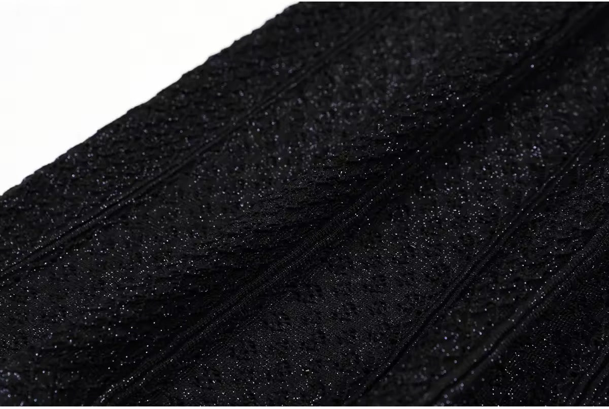 short-sleeved knitted decorative dress