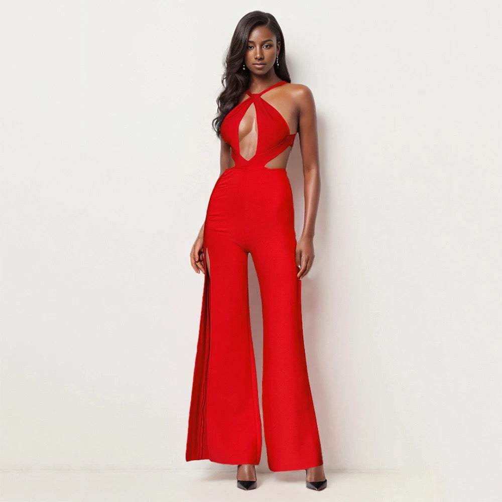 Bodycon Elegant Hollow Back Strap jumpsuit - REBECATHELABEL