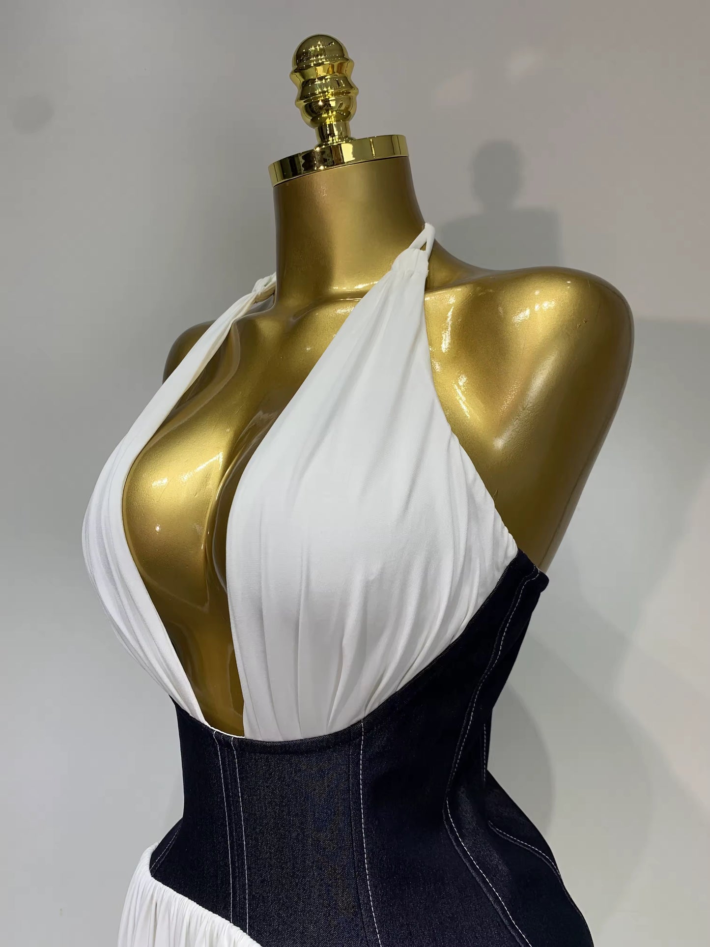 Backless Halter Front Slit Maxi Long Dress