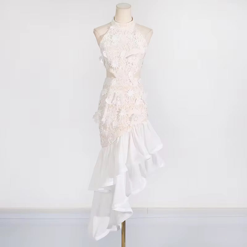 Embroidered Tiered Cutout Maxi Dress