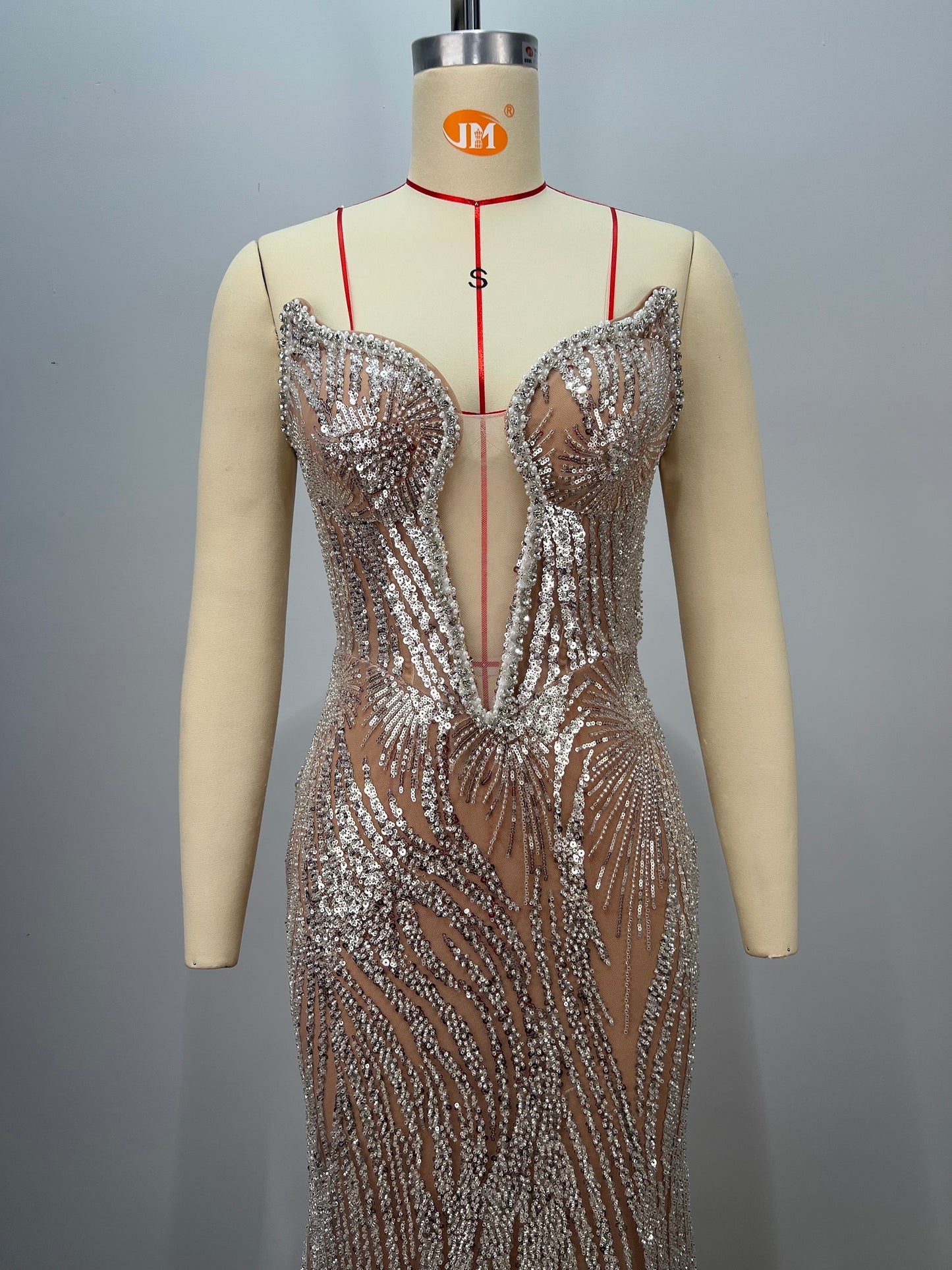 V-neck Sleeveless Prom Dress Floor Length