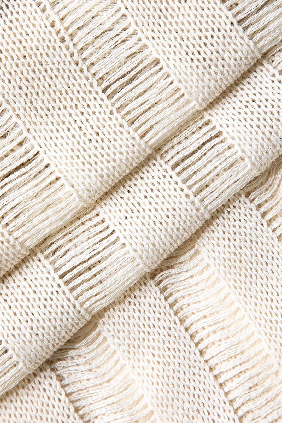 Contrast Distressed Ladder Knit Dress - REBECATHELABEL