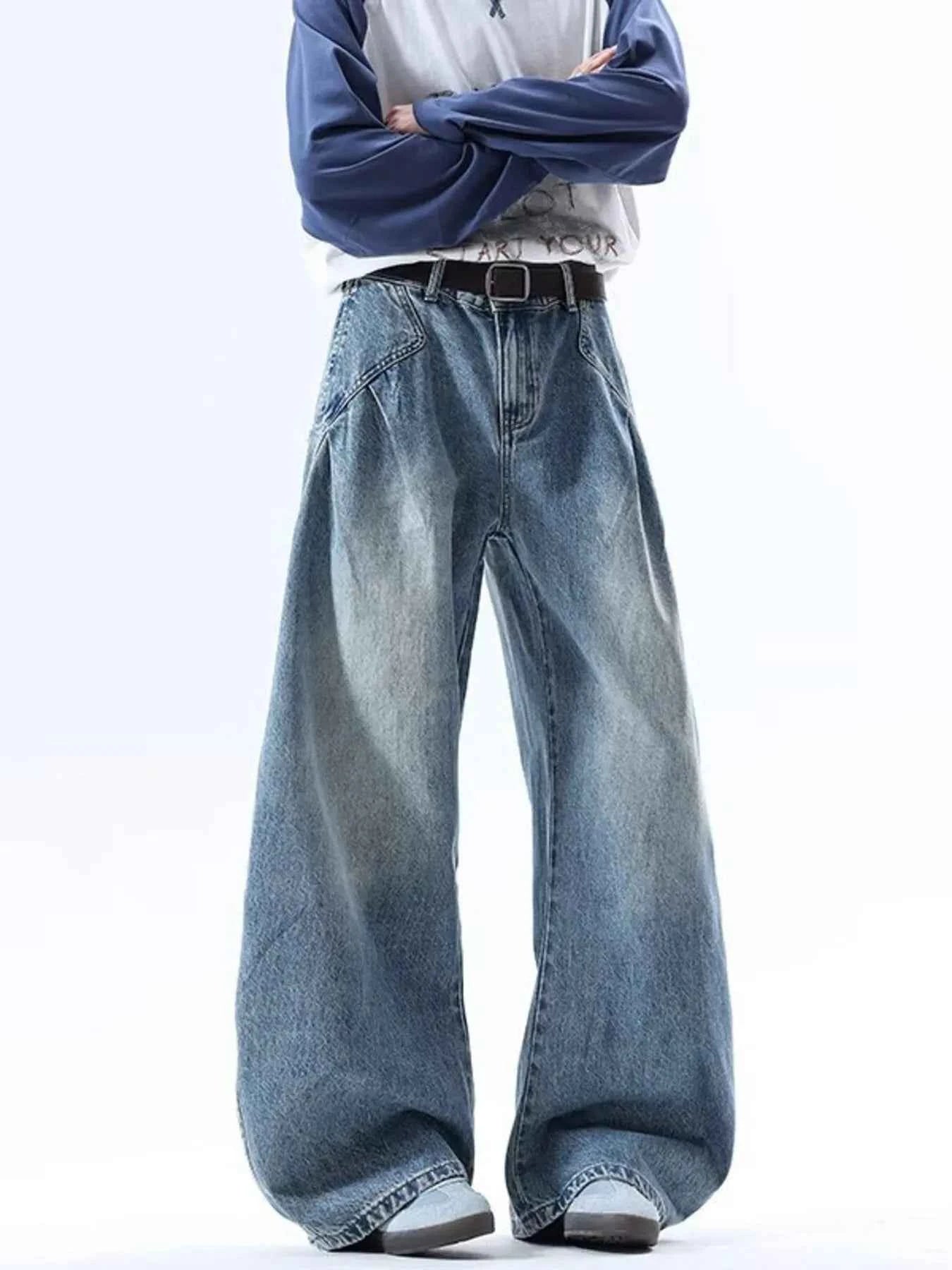 Men's Full Size Wide Leg Jeans Plus Size