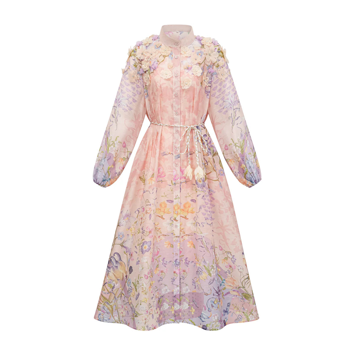 Pink Floral Print Maxi Dress