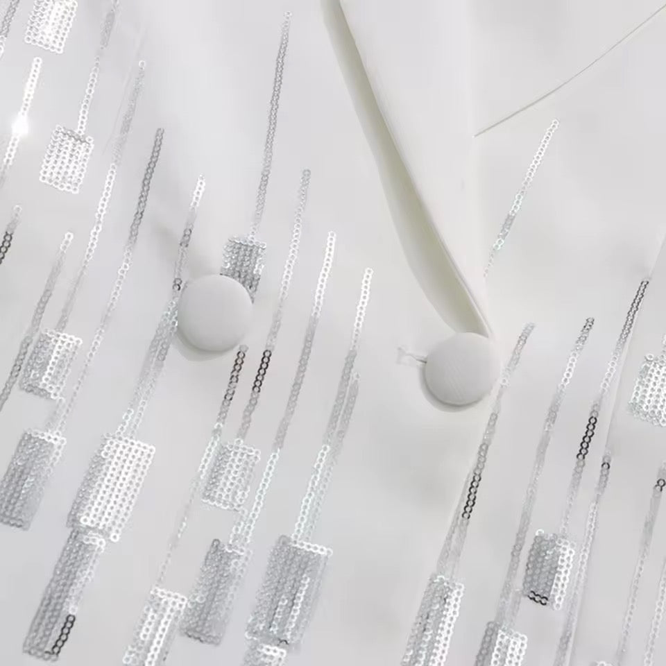 Double-Breasted Blazer & Wide-Leg Pants Set