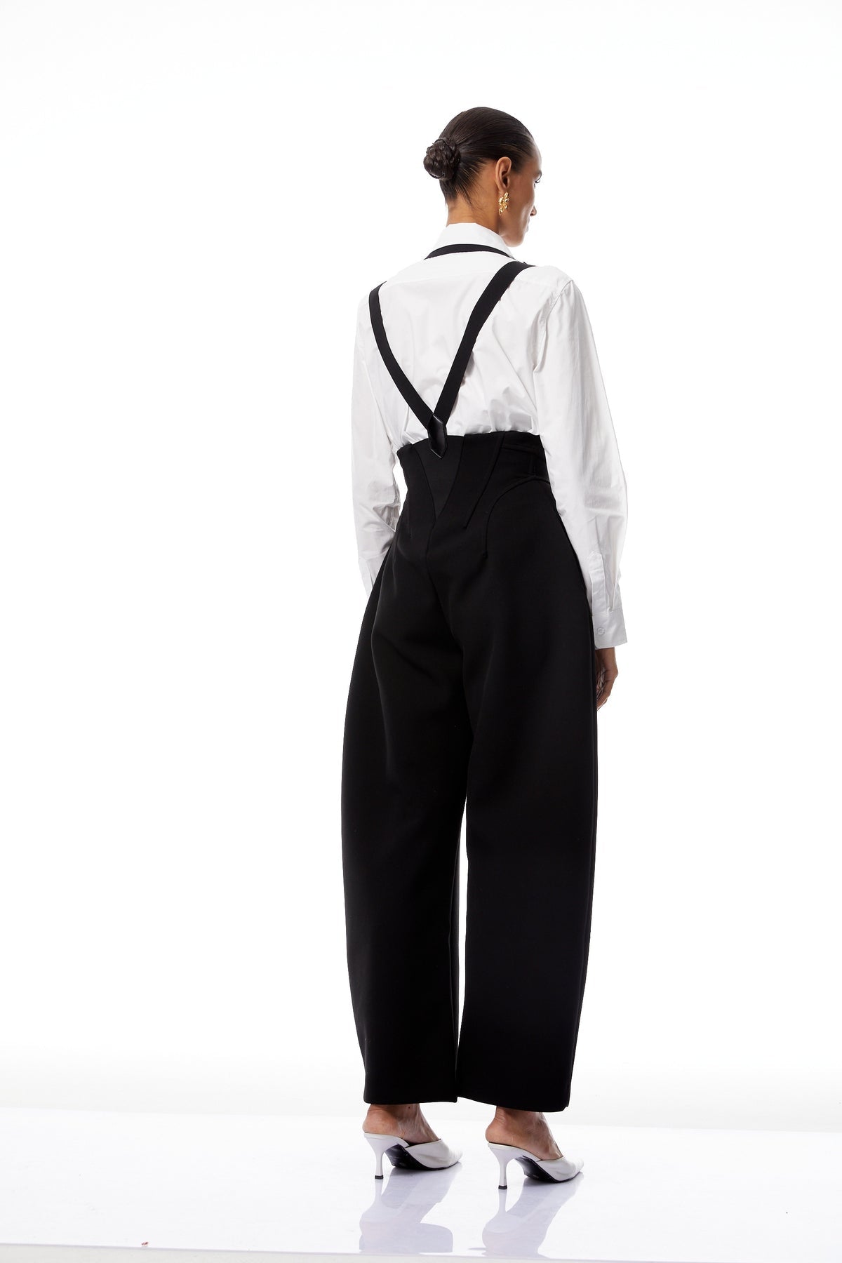 Boned Bodice Wide Leg Overalls