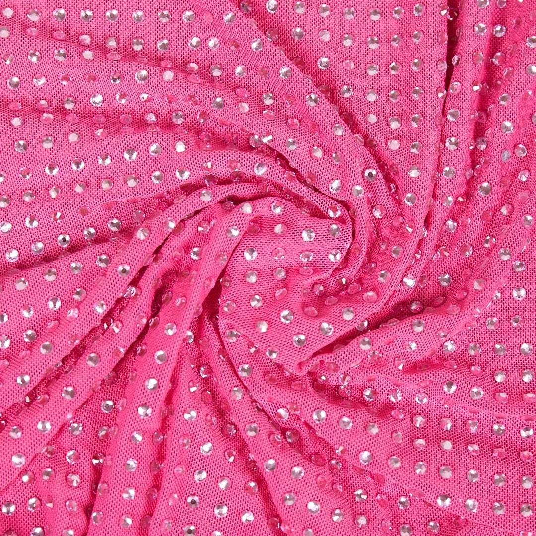 Sleeveless Pleated Diamond Mesh Midi Dress - REBECATHELABEL