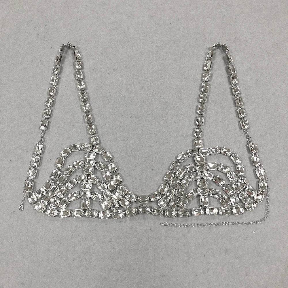 Diamond Chain Short Strapless Top - REBECATHELABEL