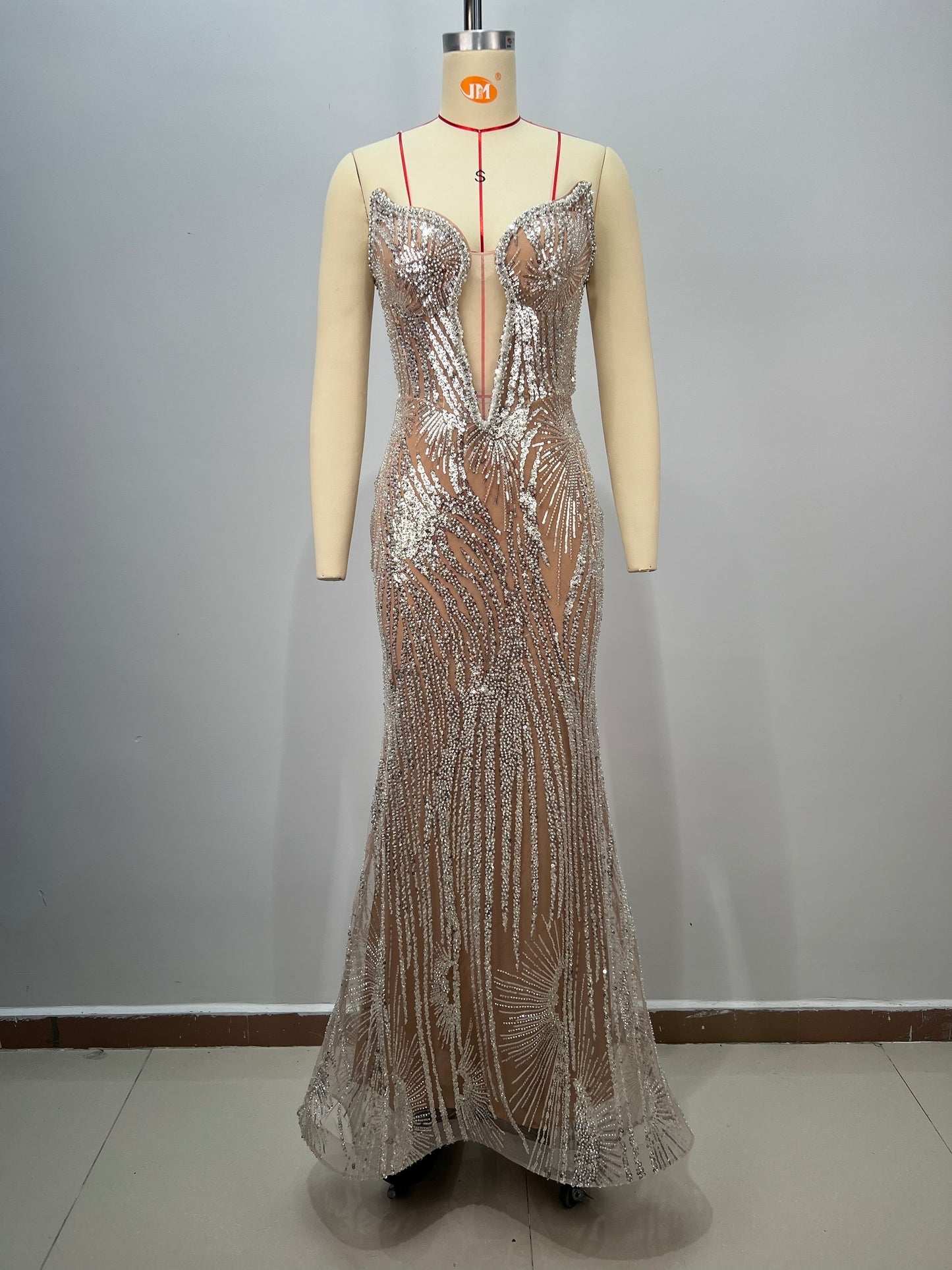 V-neck Sleeveless Prom Dress Floor Length