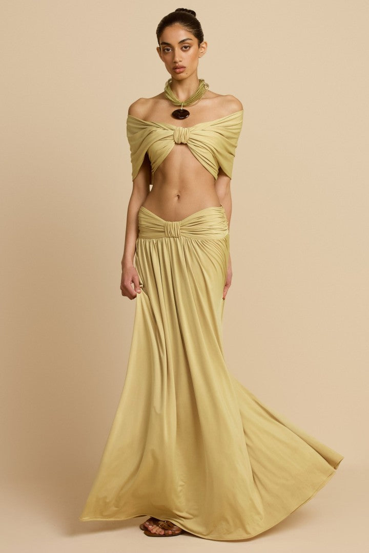 Off Shoulder Sleeveless Long Skirt Set