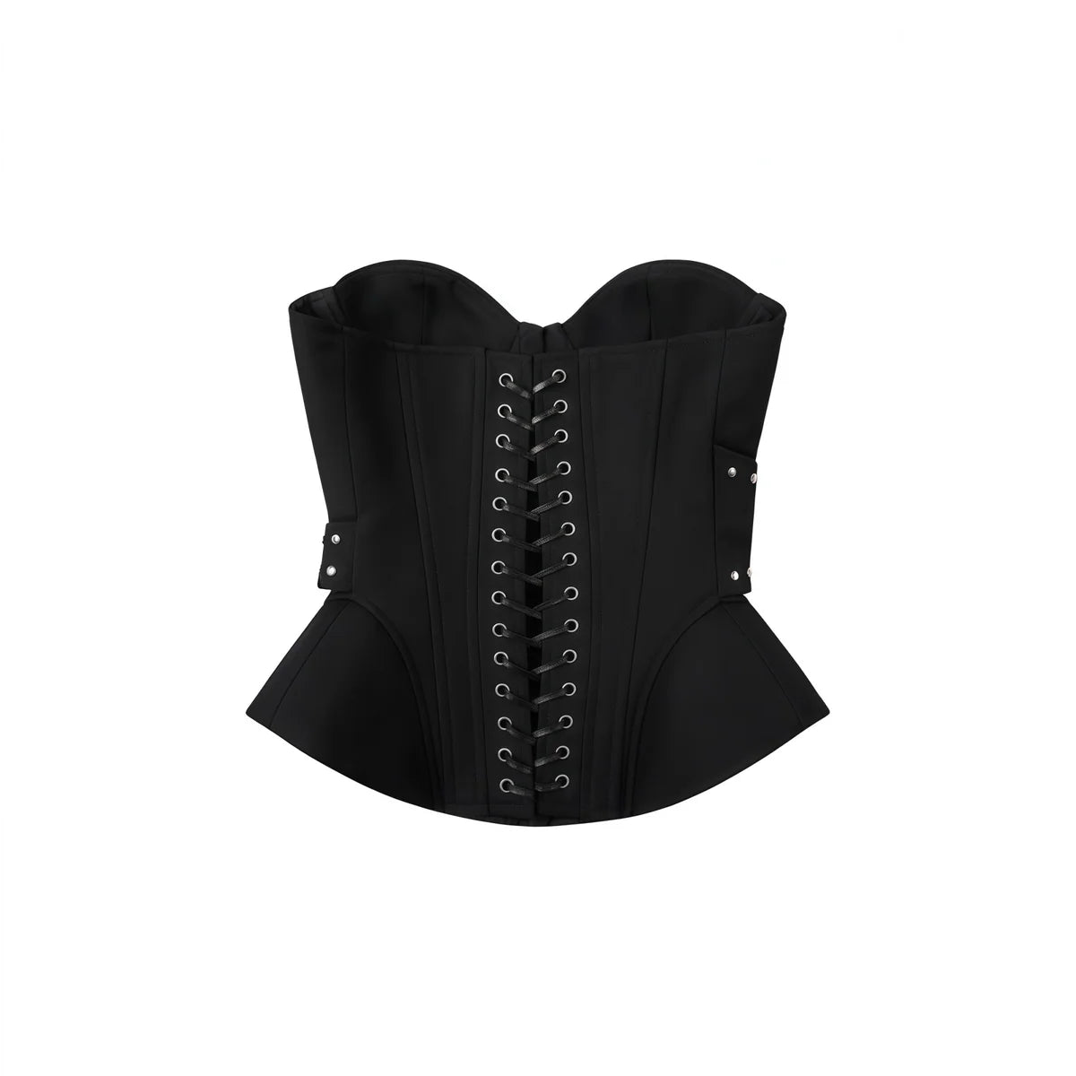 Black Studded Belted Corset Top