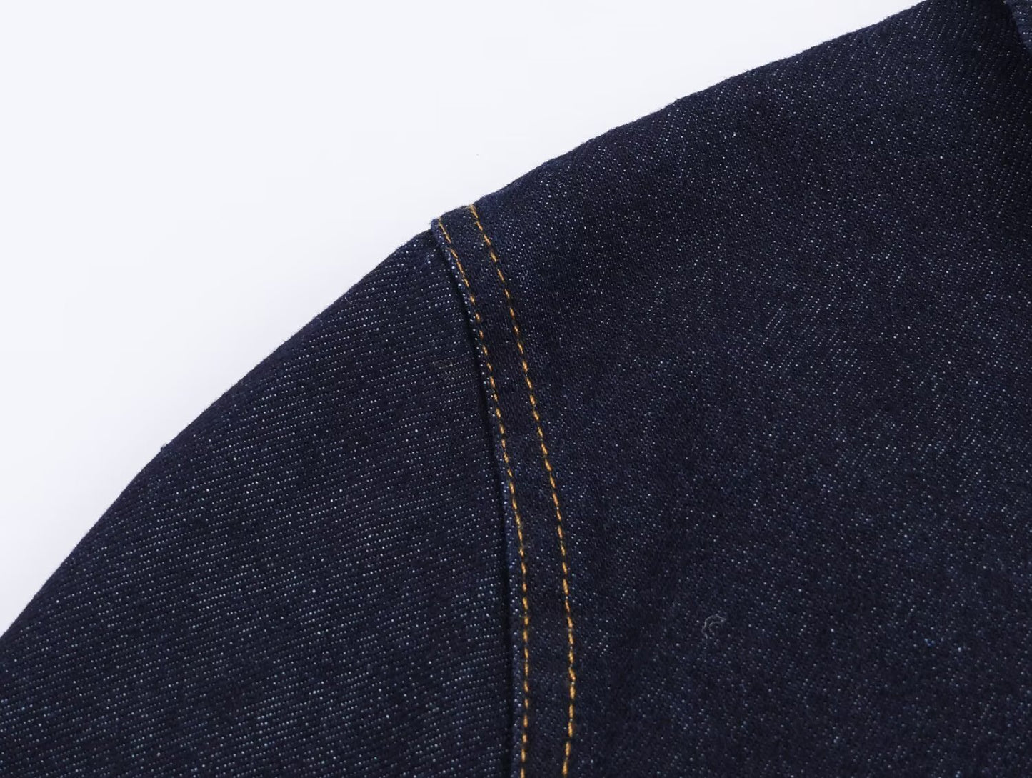 Women Bubble Sleeve Denim Jacket High Waist Straight Flanging Jeans Pant Sets