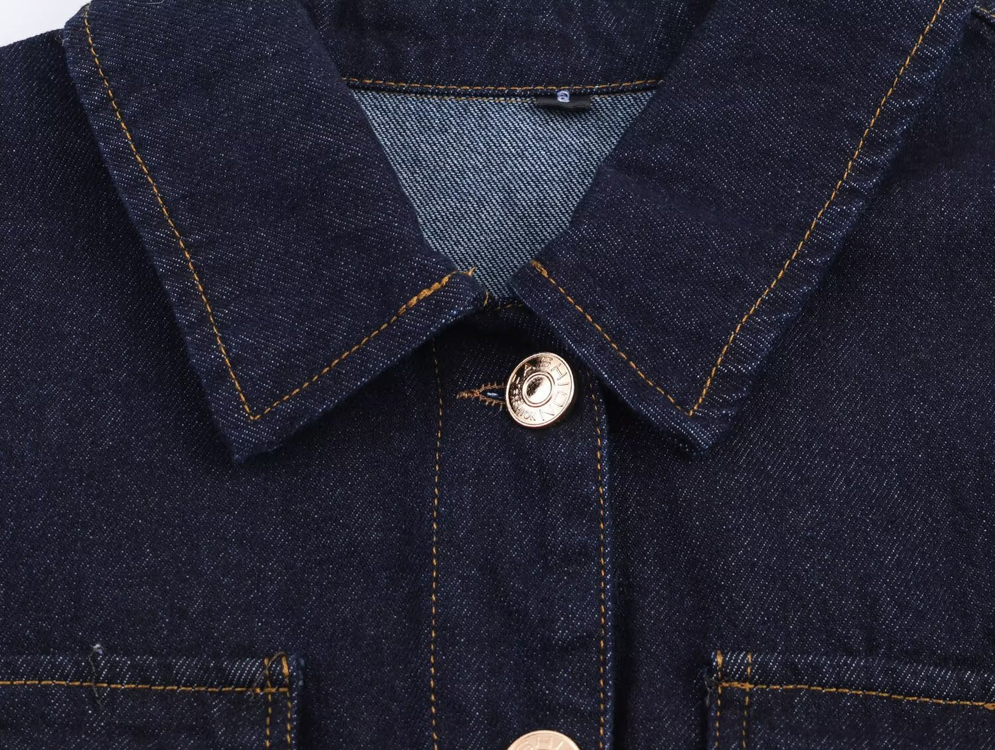 Women Bubble Sleeve Denim Jacket High Waist Straight Flanging Jeans Pant Sets