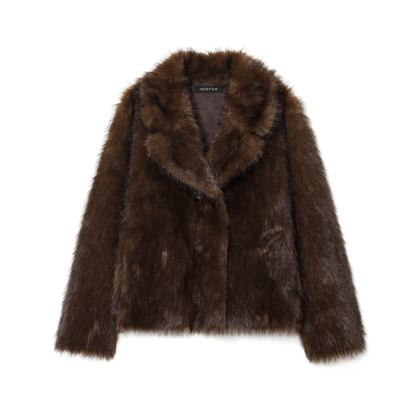 Women Double Sided Wear Artificial Fur Effect Jacket Coat