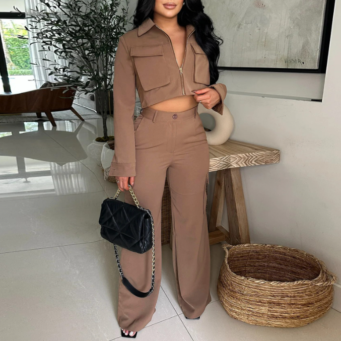 Long Sleeved Overalls Two Piece Sets Women
