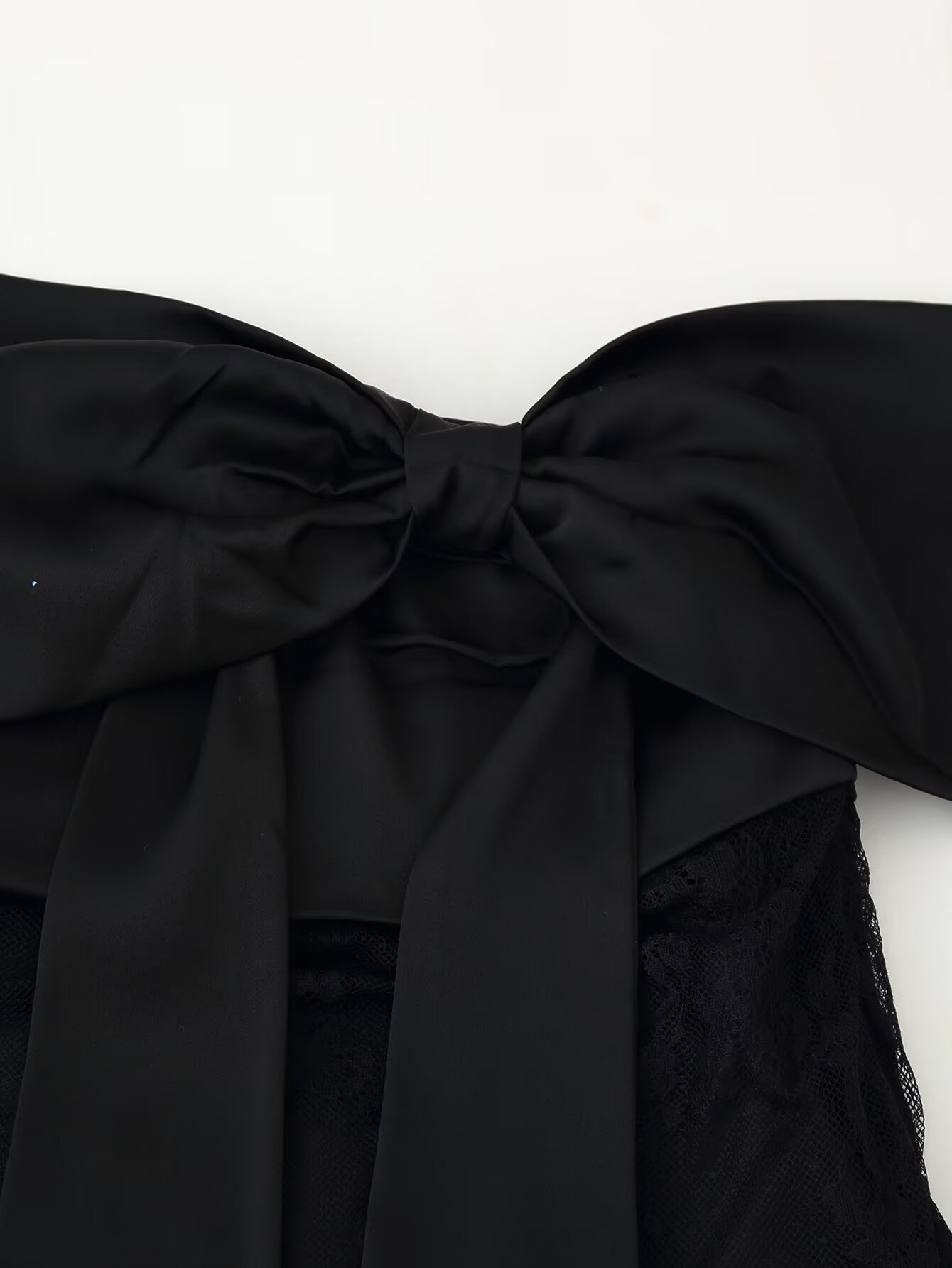 Patchwork Lace Bow Mini Skirt