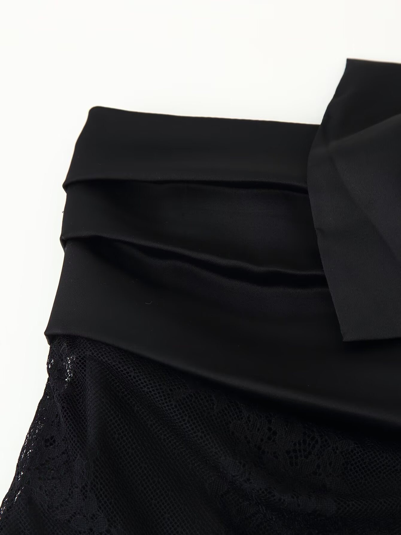 Patchwork Lace Bow Mini Skirt