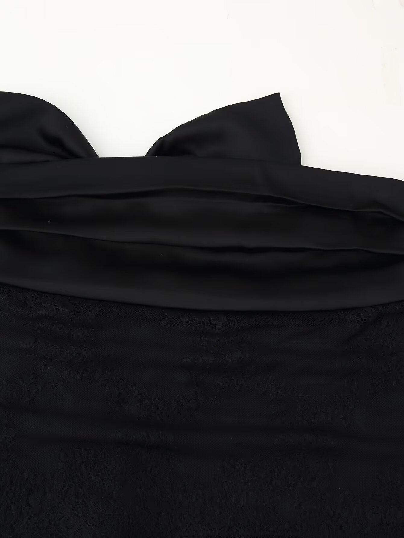 Patchwork Lace Bow Mini Skirt