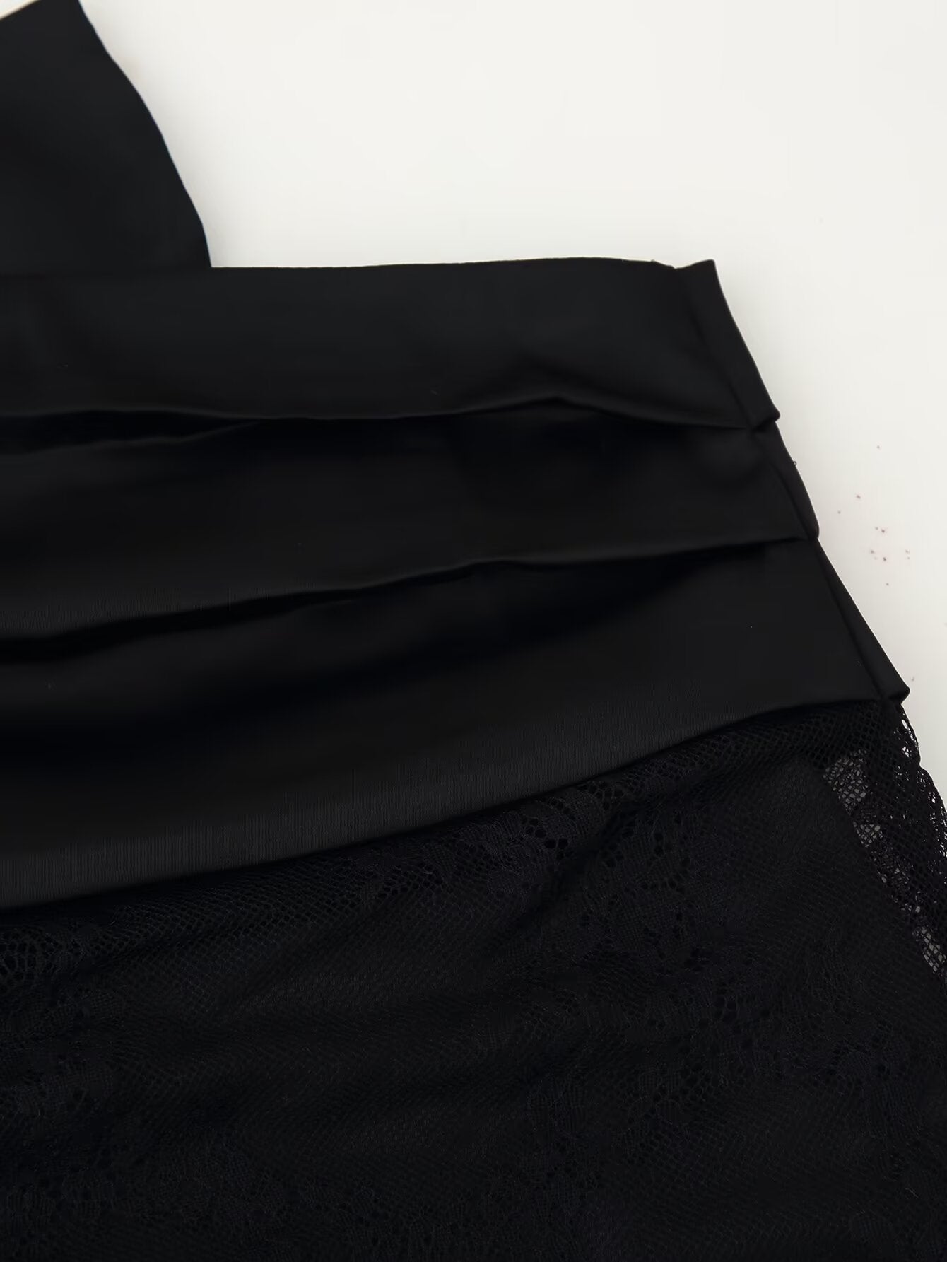 Patchwork Lace Bow Mini Skirt