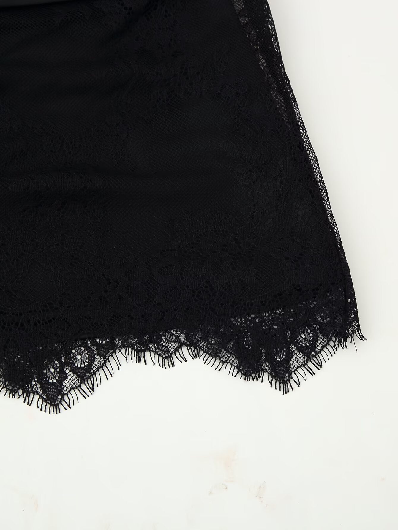 Patchwork Lace Bow Mini Skirt