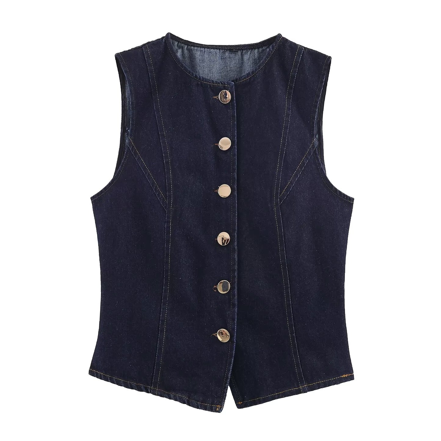 Autumn Women Clothing Casual Denim Vest Belt Pants