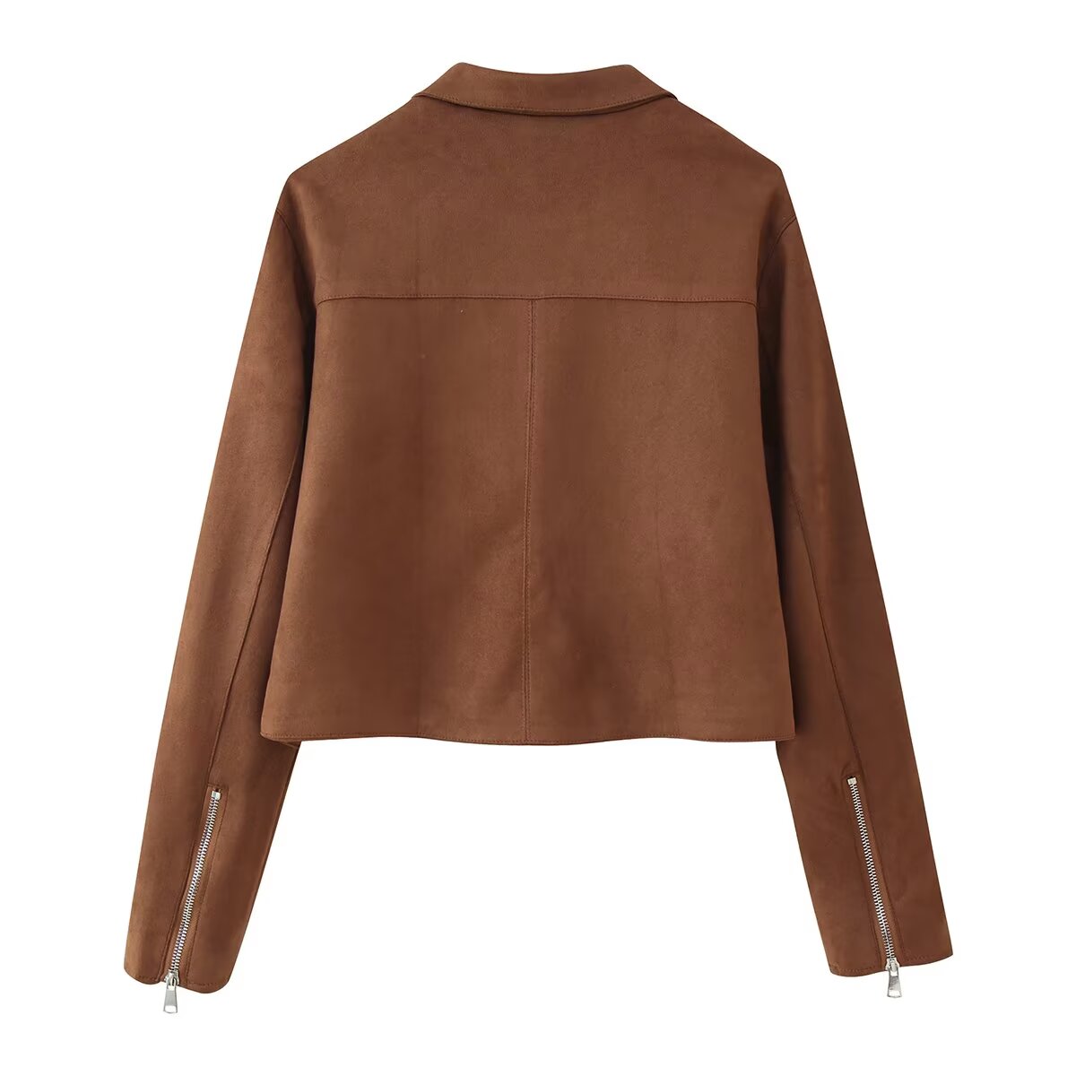 Winter Zipper Decorations Collared Long Sleeve Jacket Coat