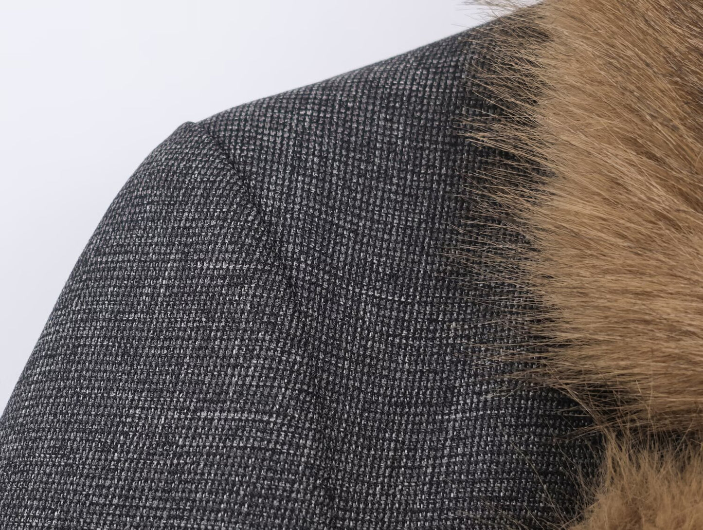 Top Slim Fit Faux Fur Effect Collared Blazer