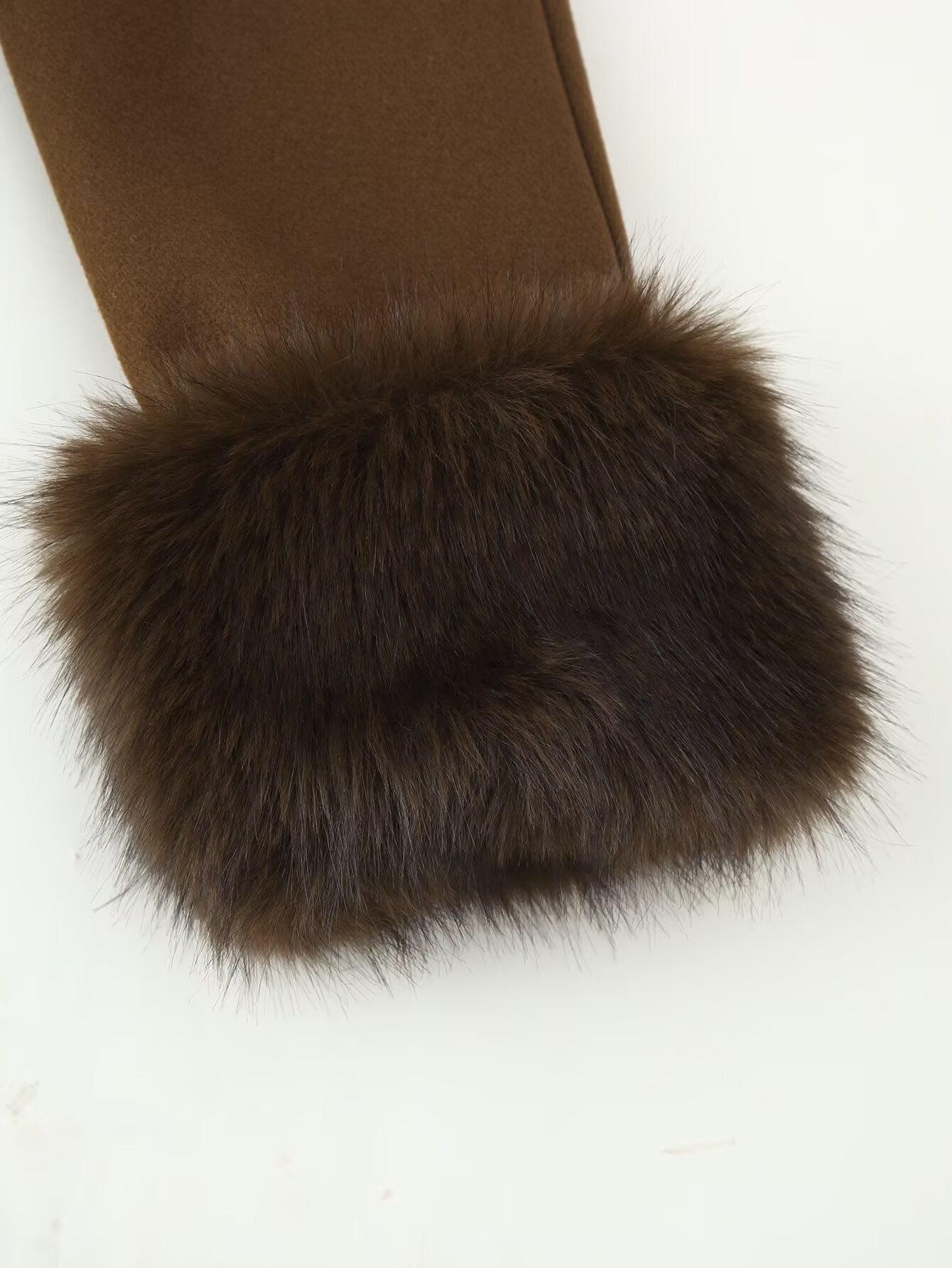 Casual Fur Collar Hood Woolen Coat