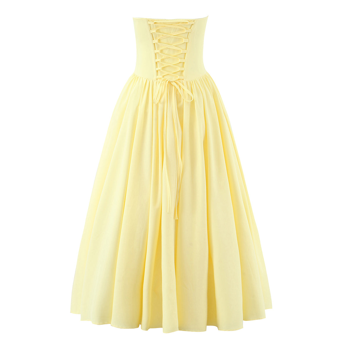 Lace up Tube Top Boning Corset Steel Bracket Ruo Dress