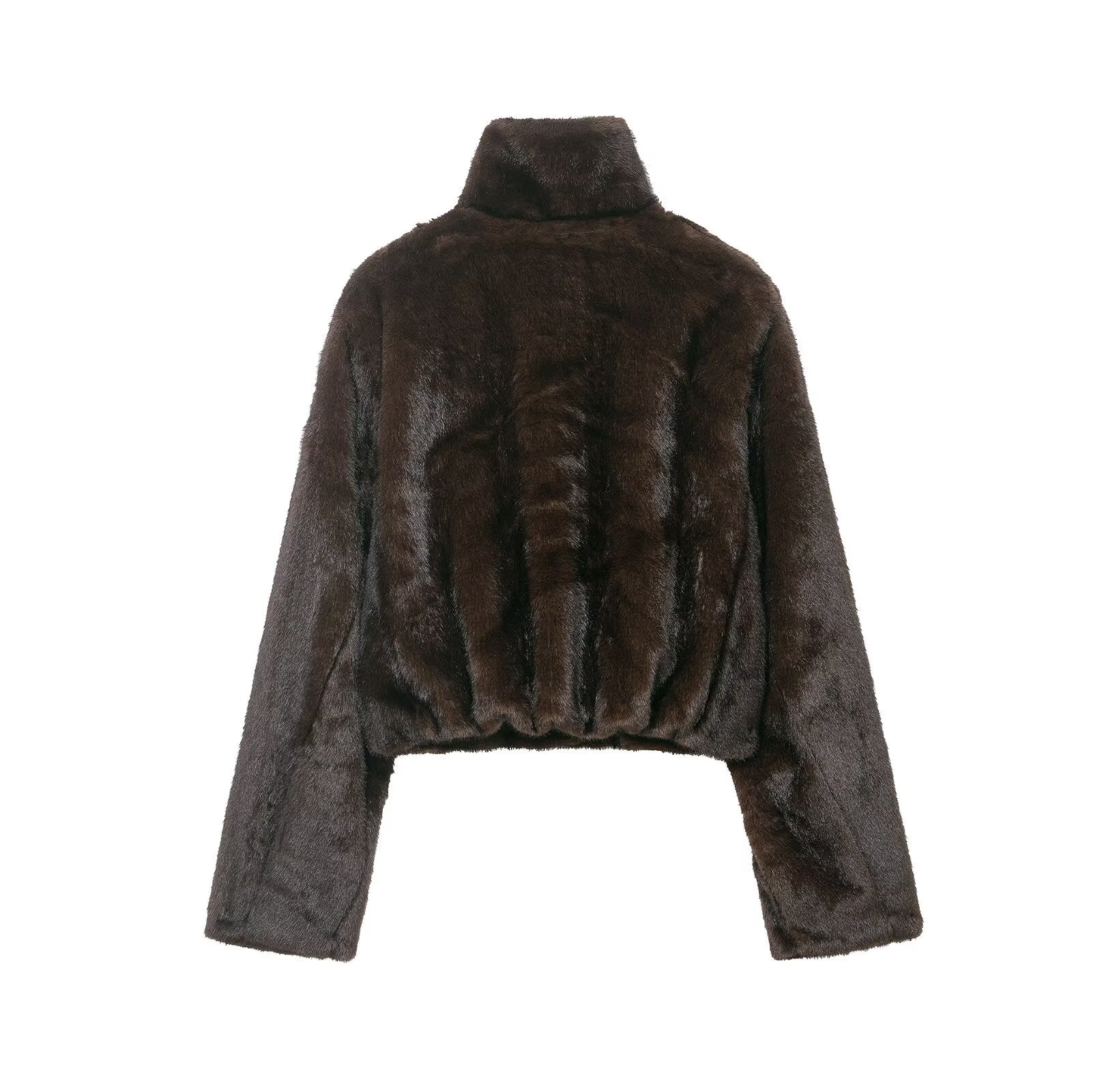 All Match Loose Artificial Fur Effect Short Jacket Furry Top