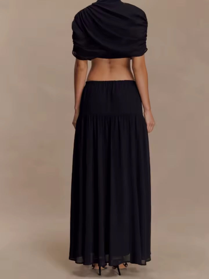 Splicing Shawl Sleeveless dress