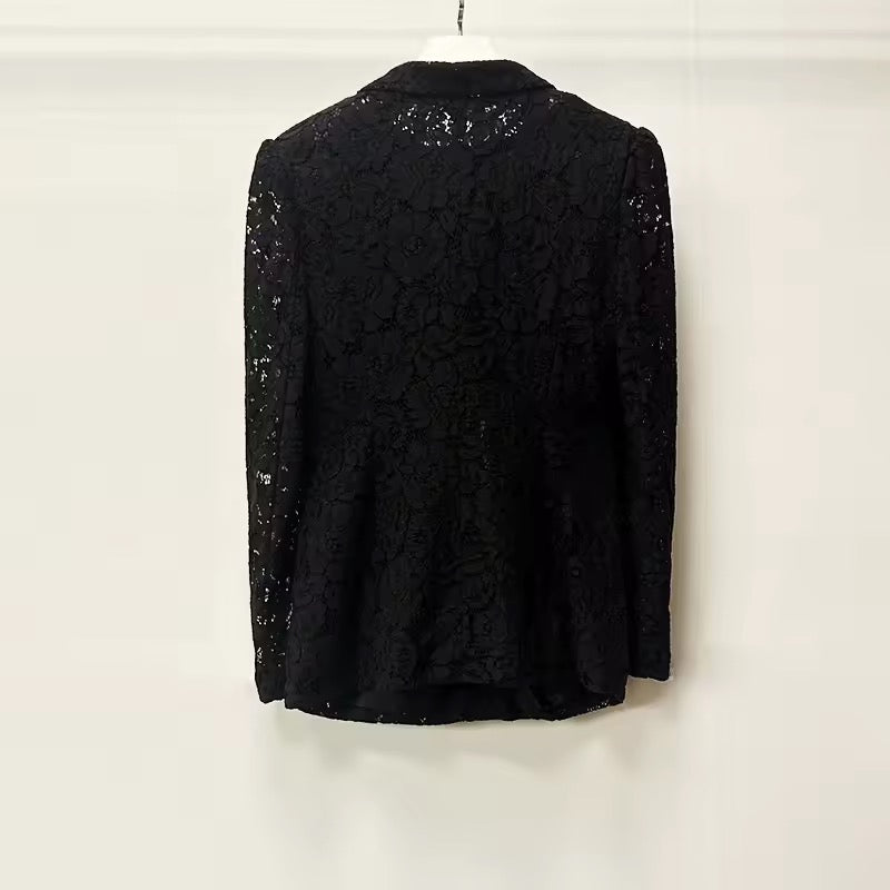 Sheer Spliced Lace Two Piece Sets